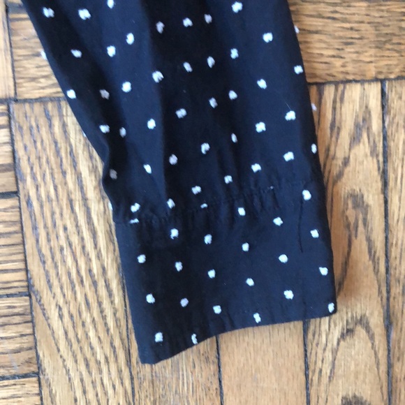 Kate Spade Saturday Black and White Swiss Dot Button Down Shirt, Size L - Picture 4 of 9